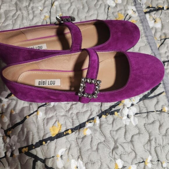 Rare BIBI LOU Ballet Essen Mary Jane Suede Flats Womens Sz 10 MSRP $200 - Picture 5 of 12
